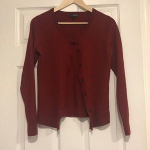 The Limited dark red button down cardigan sweater